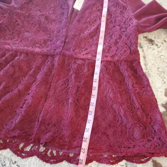 Chico's Red Maple Faux Suede and Lace Jacket - Picture 14 of 16